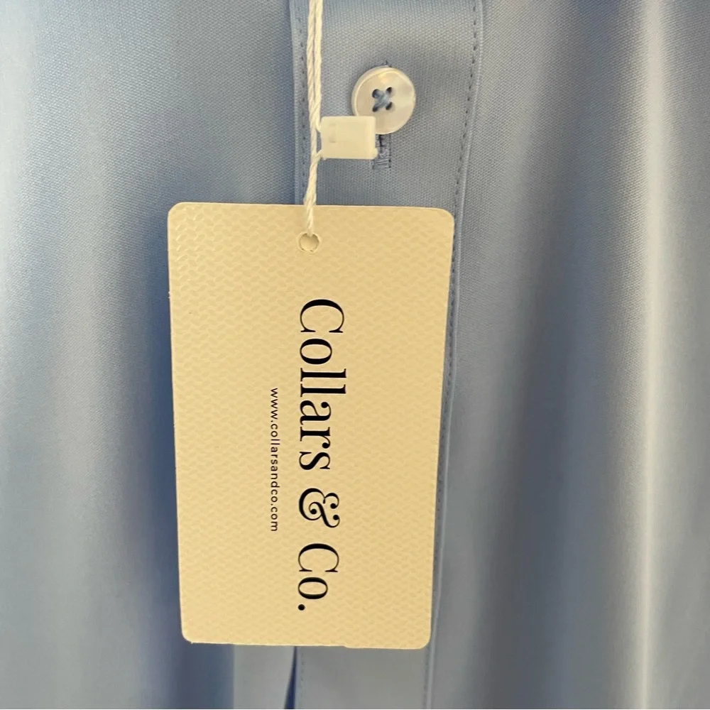 NWT Collars & Co. Sky Blue Semi-Spread Collar Polo in Size Small